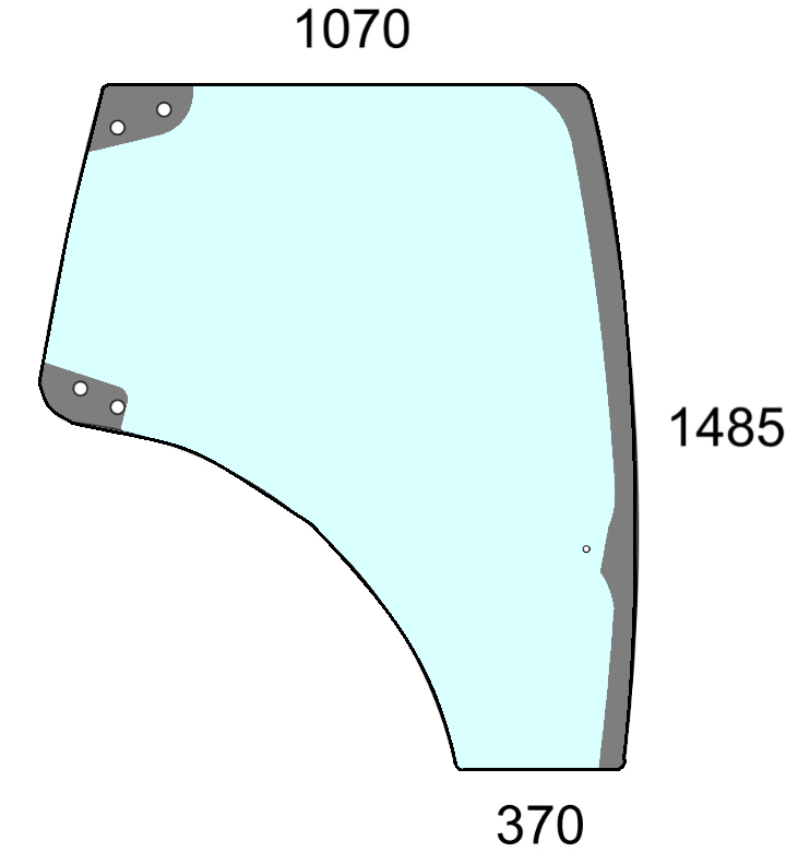 Szyba drzwi prawe do ciągnika Case, New Holland, Steyr - 87560792, 84281439