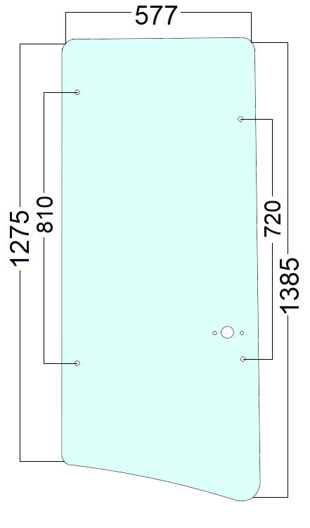 Szyba boczna 7 otworów koparko-ładowarka CAT 164-1064, 164-1065