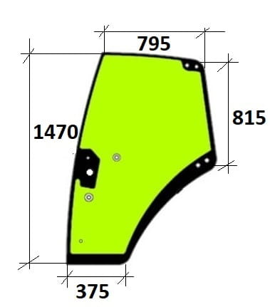 Szyba drzwi lewe do ciągnika Fendt - 737812030021, 737812030010, 737812030010