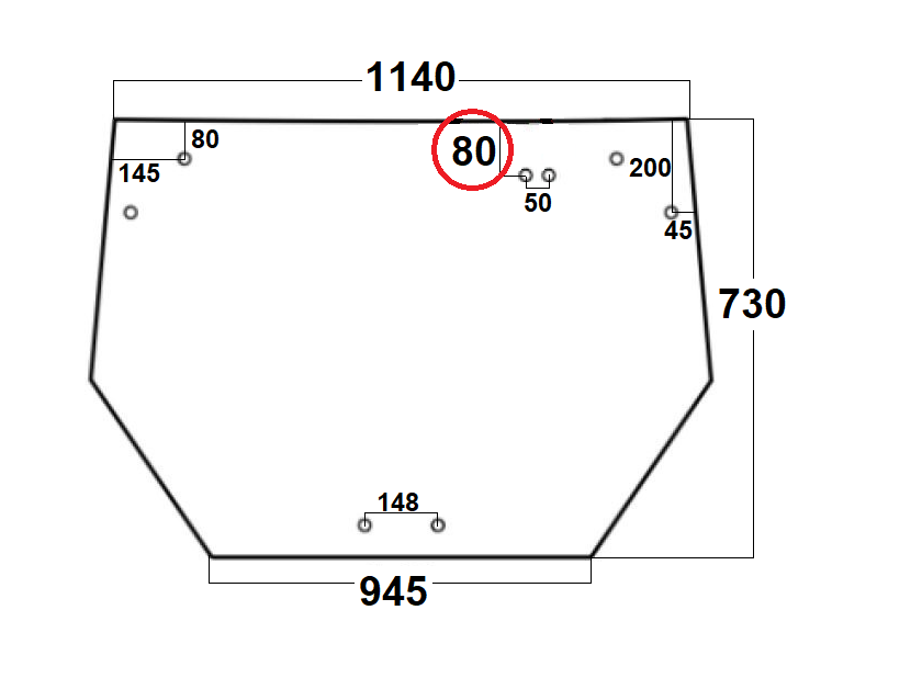 Szyba tylna do ciągnika Deutz-Fahr, Same, Lamborghini, Hurlimann 0.011.0806.010
