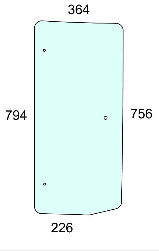Szyba boczna prawa do ciągnika Massey Ferguson - 4382158M3
