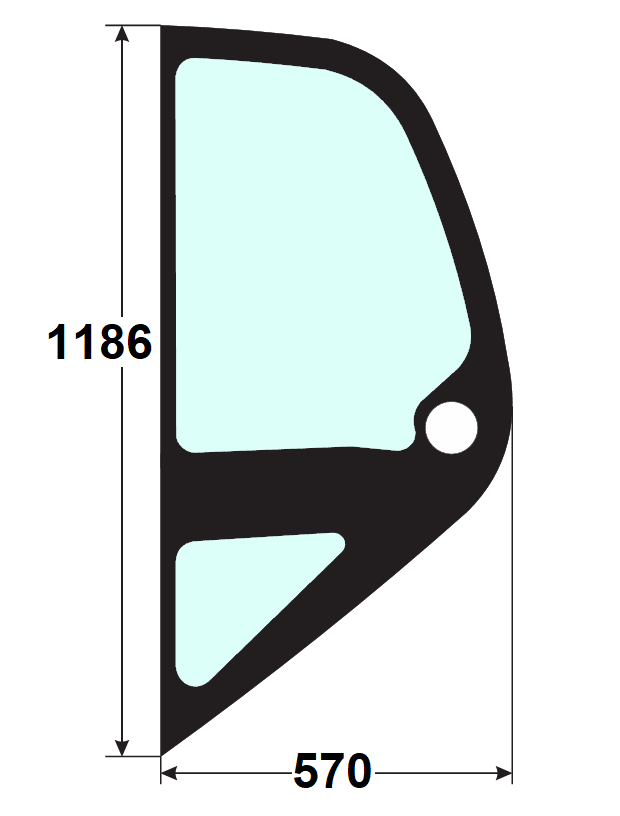 Szyba boczna lewa ładowarka teleskopowa MANITOU 746045, 746750, 225234