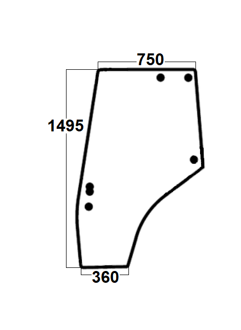 Szyba drzwi lewe do ciągnika Massey Ferguson 3825689M1