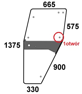Szyba drzwi lewe do ciągnika Deutz-Fahr  04347340