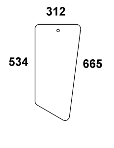 szyba przednia dolna do ciągnika Case - 1535307C1