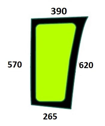 Szyba przednia dolna lewa do ciągnika Fendt - 716810040060