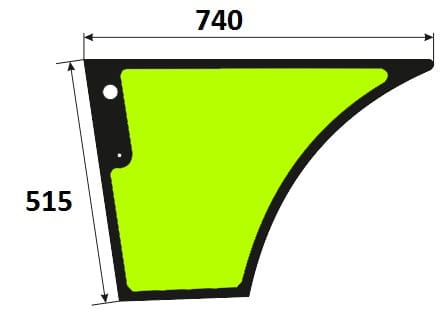 Szyba drzwi dolna lewa koparko-ładowarka Case, Fiat, Hitachi, Manitou, New Holland 8581624