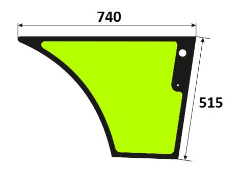 Szyba drzwi dolna prawa koparko-ładowarka Case, Fiat, Hitachi, Manitou, New Holland 85801625