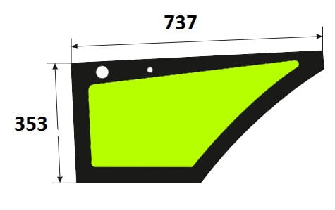 Szyba drzwi dolna lewa koparko-ładowarka Volvo 11149772