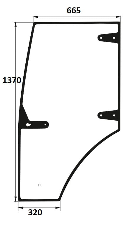 Szyba drzwi lewe do ciągnika Farmer