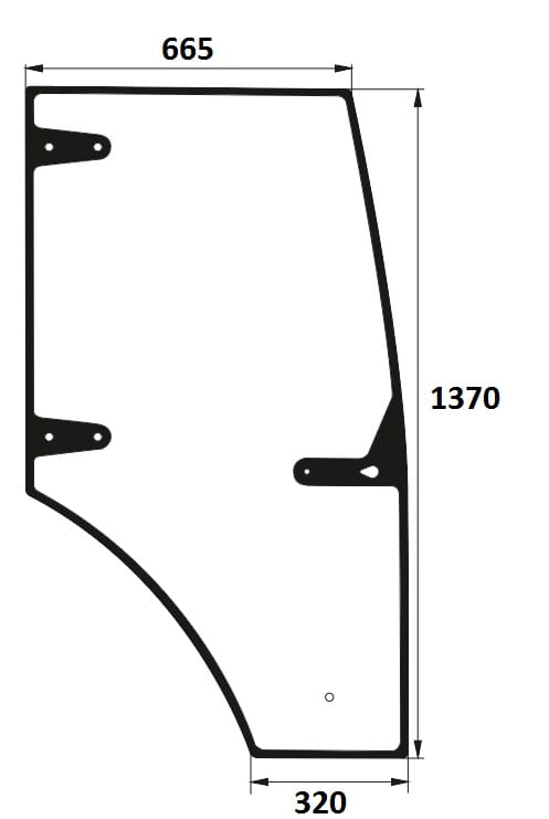 Szyba drzwi prawe do ciągnika Farmer