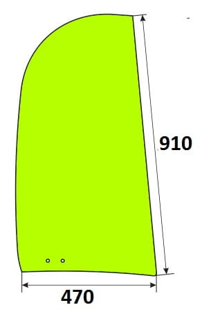 Szyba boczna prawa przesuwna minikoparka JCB 827/80315, 332/G0016