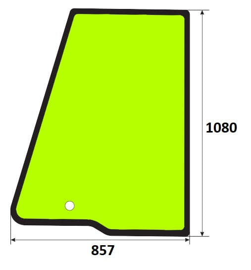 Szyba drzwi górna lewa koparko-ładowarka JCB 827/30465