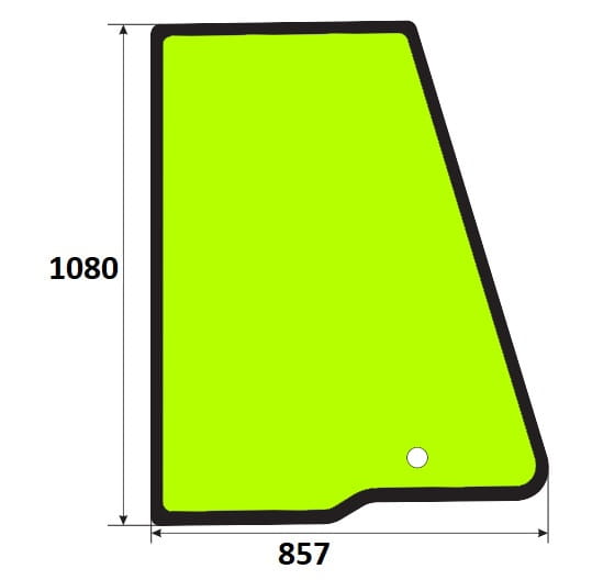 Szyba drzwi górna prawa koparko-ładowarka JCB 827/30466