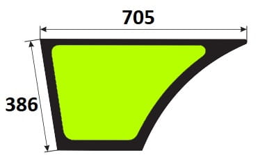 Szyba drzwi dolna lewa koparko-ładowarka JCB 827/80158, 827/30571, 827/30458, 827/30495