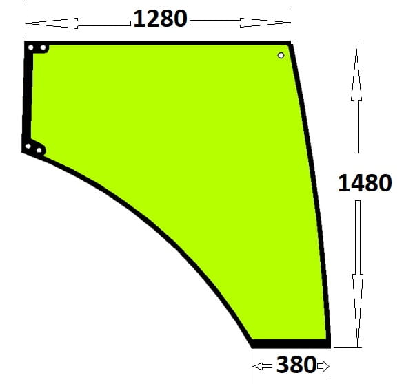Szyba boczna prawa do ciągnika Fendt - 737812045051, 737812045050