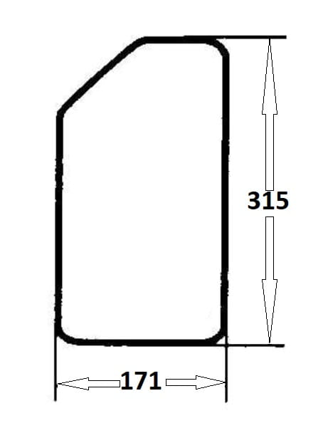 Szyba przednia dolna do ciągnika Ursus (100a)