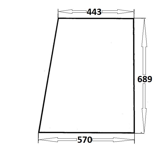 Szyba drzwi górna lewa, prawa do ciągnika Ursus (096)
