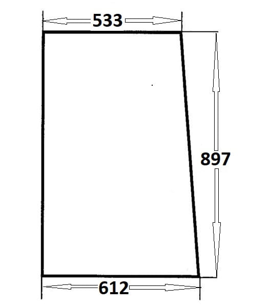 Szyba boczna lewa, prawa lub drzwi prawe do ciągnika Ursus (136)