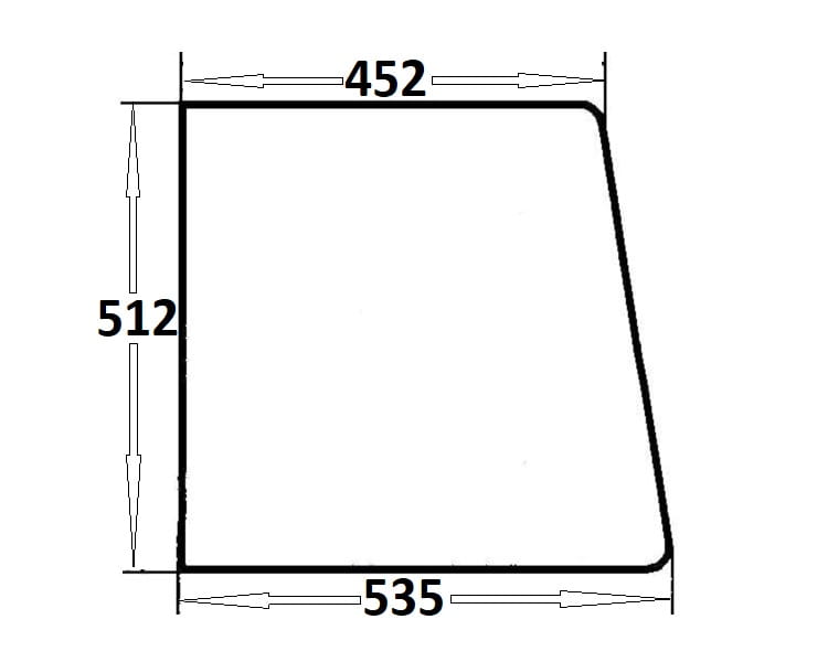Szyba drzwi górna lewa, prawa do ciągnika Massey Ferguson (876)