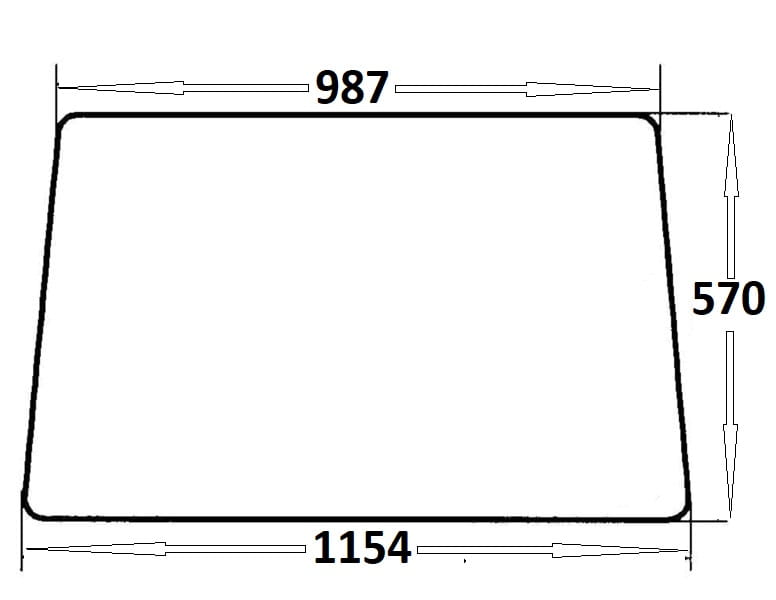 Szyba drzwi górna lewa, prawa do ciągnika Massey Ferguson (877)