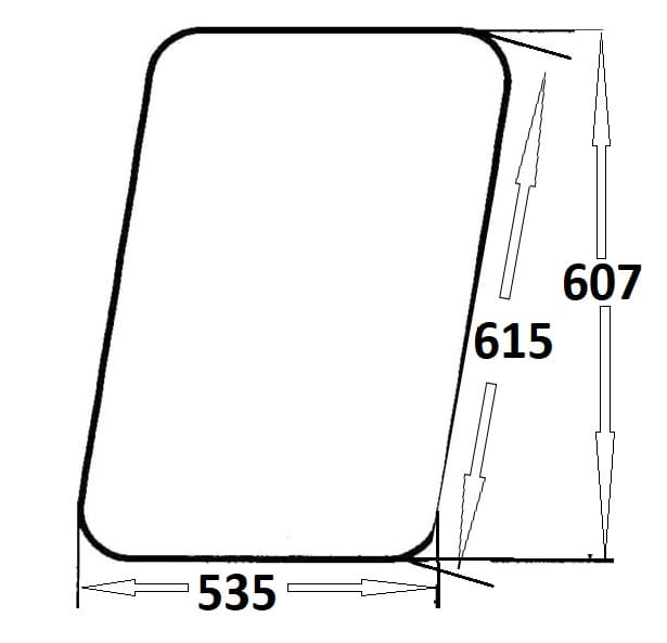 Szyba drzwi górna lewa, prawa do ciągnika Massey Ferguson (244)