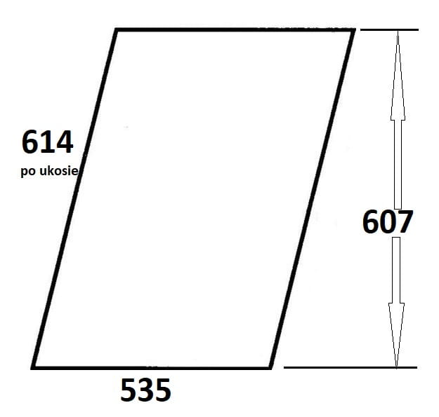 Szyba drzwi górna lewa, prawa do ciągnika Massey Ferguson (250)