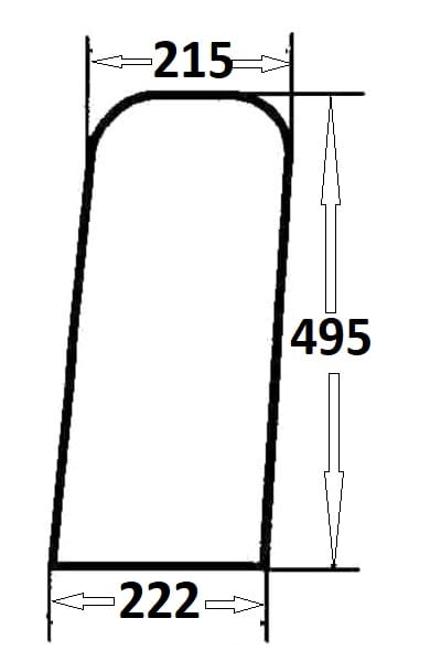 Szyba przednia dolna lewa  do ciągnika Massey Ferguson (111)