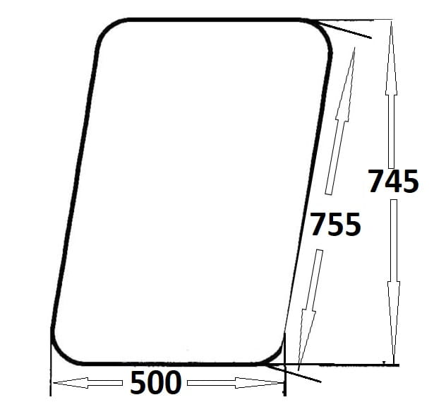 Szyba drzwi górna lewa, prawa do ciągnika Massey Ferguson (108)