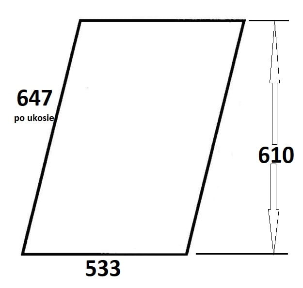 Szyba drzwi górna lewa, prawa do ciągnika Ursus (028)