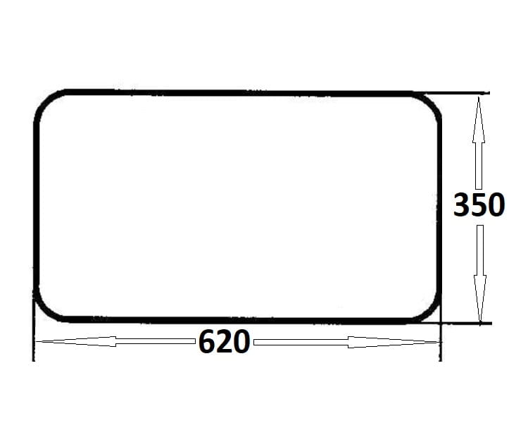 Szyba tylna dolna do ciągnika Ursus (490)