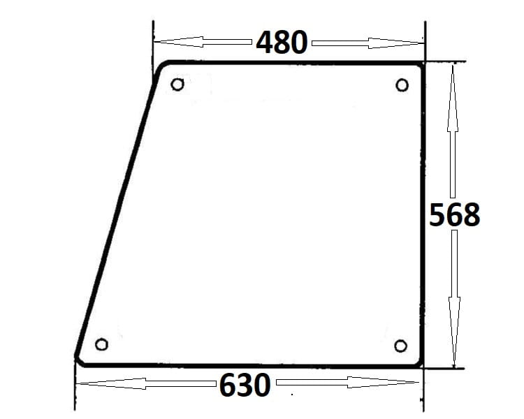 Szyba drzwi górna lewa, prawa do ciągnika Ursus (076)