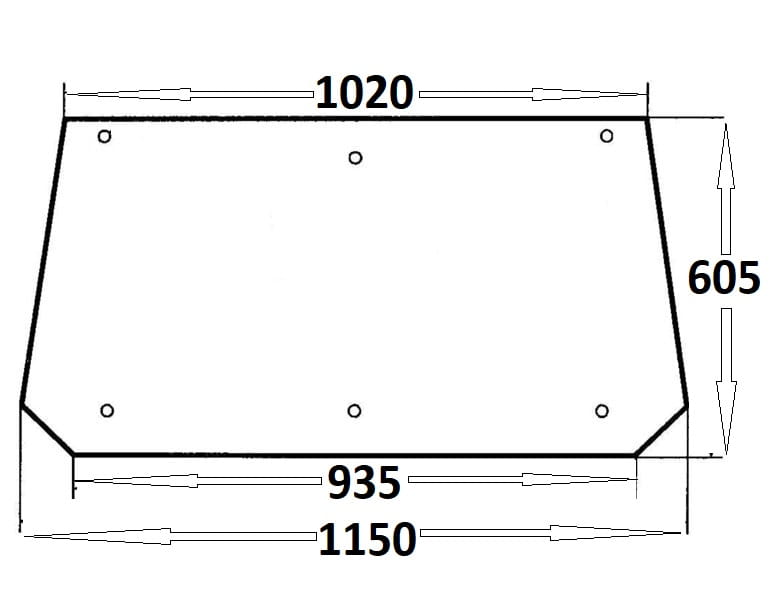 Szyba tylna do ciągnika Ursus (082)