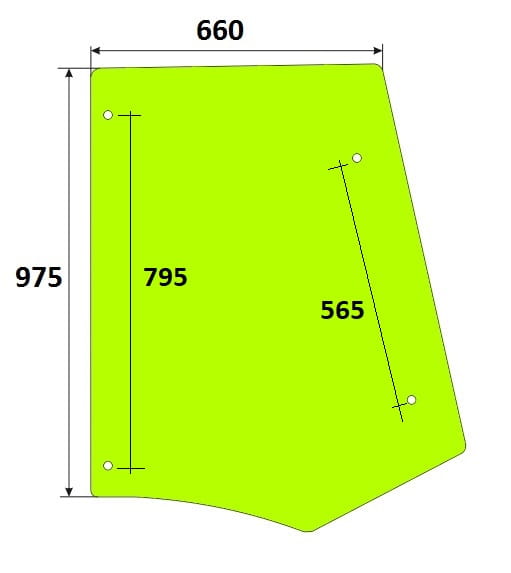 Szyba boczna koparko-ładowarka Case, Fiat, Hitachi, Manitou, New Holland 85801628