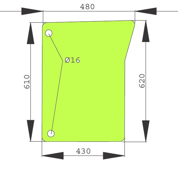 szyba przednia dolna prawa do ciągnika John Deere L151753  L171334  L213350