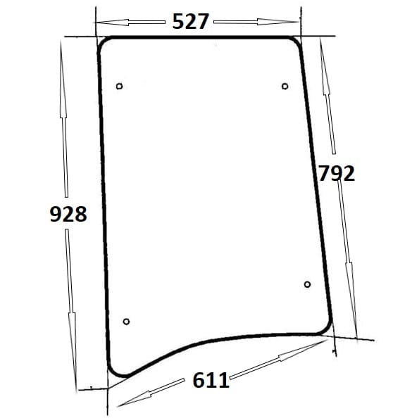Szyba boczna lewa, prawa do ciągnika Zetor 10368113 (597)