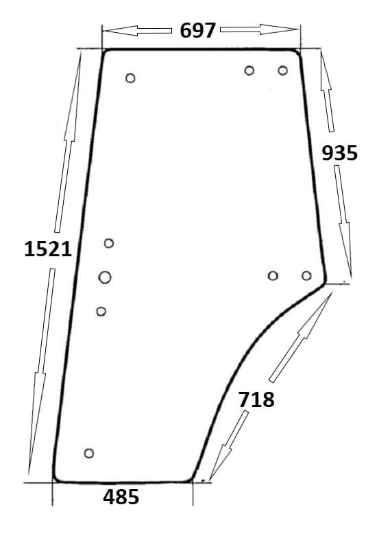 Szyba drzwi lewe, prawe do ciągnika Zetor 10368056 (596)