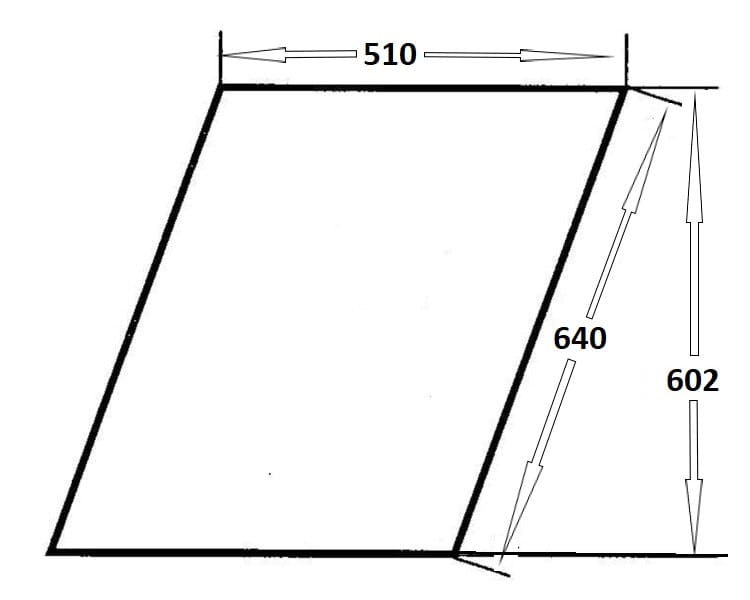 Szyba drzwi górna lewa, prawa do ciągnika Zetor 80368023 (190)