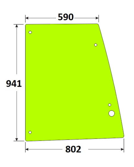 Szyba drzwi górna koparko-ładowarka Case, Fiat, Hitachi, Manitou, New Holland 85801626