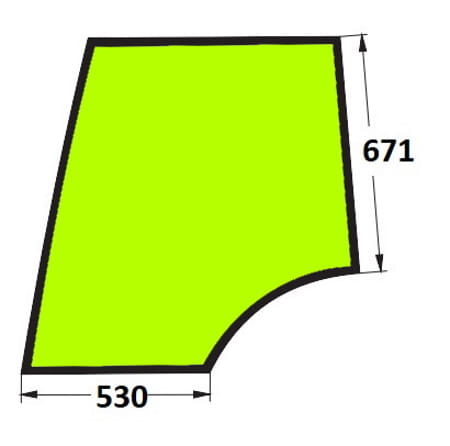Szyba drzwi górna lewa do ciągnika Valtra V31506100