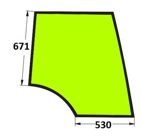 Szyba drzwi górna prawa do ciągnika Valtra V31506000