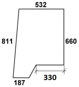 szyba drzwi górna tylna do ciągnika Case - 1989740C1