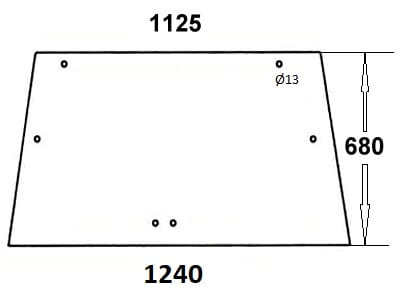 szyba tylna do ciagnika Case - 1989731C1
