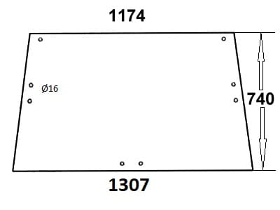 szyba tylna do ciągnika Case - 3221542R1, GF520483