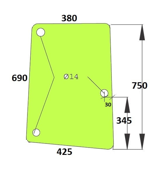 szyba boczna prawa do ciągnika John Deere L78538