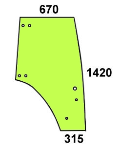 Szyba drzwi prawe do ciągnika Fendt - 117810030020