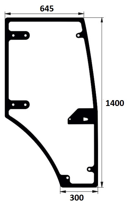 szyba drzwi prawe do ciągnika Farmtrac