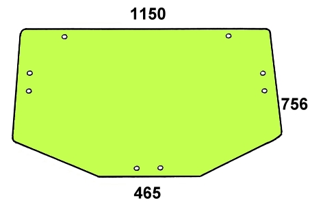 szyba tylna do ciągnika John Deere L78727, L171335, L156325, L202528