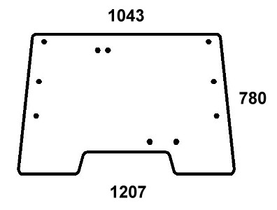 Szyba przednia do ciągnika Case - 1332505C1