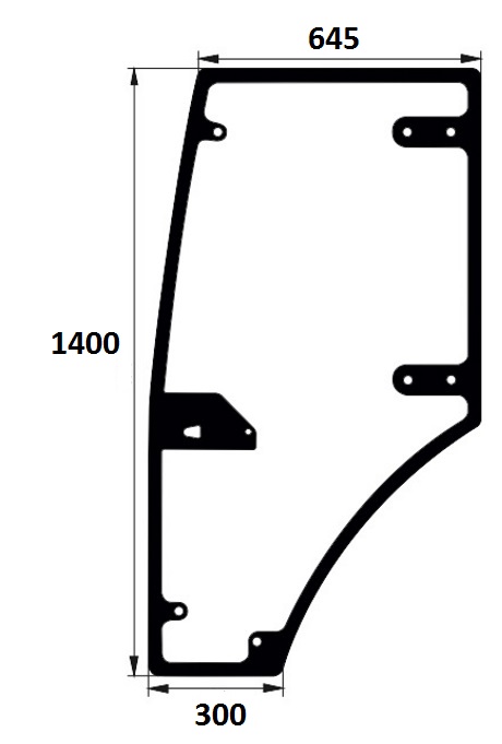 szyba drzwi lewe do ciągnika Farmtrac